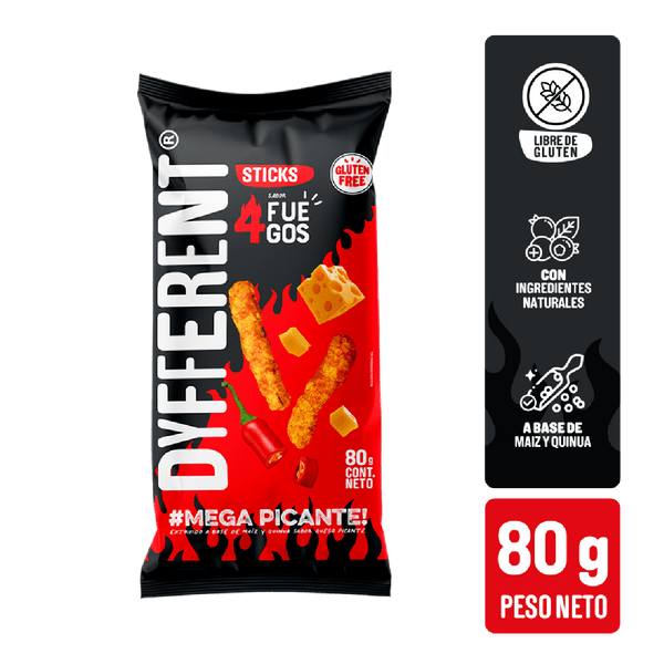 Sticks de Quinua 80g - 4 Fuegos - Dyfferent